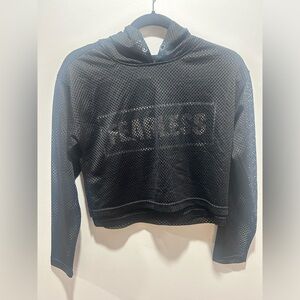 INFINITE PERFORMANCE, size S, mesh top with fearless graphic, long sleeve, hood